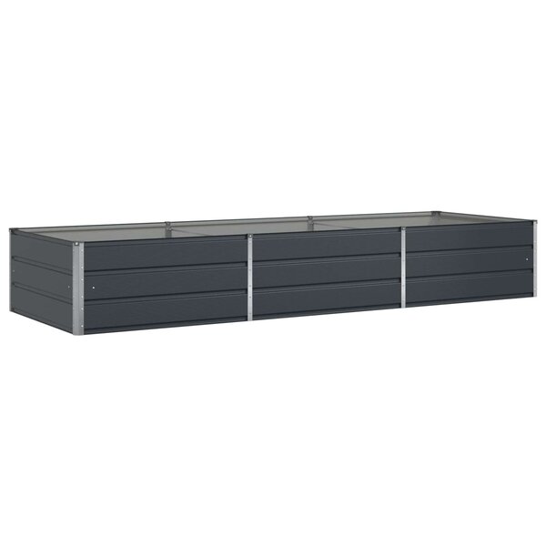 vidaXL Jardinière Anthracite 195 x 100 x 45 cm Acier galvanisé