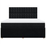 vidaXL Sommier à lattes de lit avec matelas Noir 180x200 cm Tissu