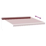vidaXL Auvent manuel rétractable bordeaux 450x350 cm