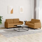 vidaXL Ensemble de canapés 2 Pièces marron velours