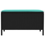 vidaXL Pouf de Jardin Noir et turquoise 80 x 38 x 42 cm Rotin PE