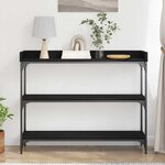 Table Console vidaXL Noire en Chêne 100x30x80 cm en Bois d'Ingénierie et Acier