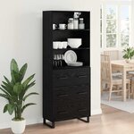 vidaXL Haut Armoire Chêne noir 69 5 x 34 x 180 cm Bois d'ingénierie