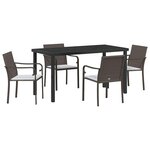 vidaXL Ensemble de salle à manger pour jardin 5 Pièces Marron Poly rotin