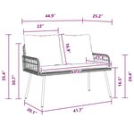 vidaXL Banc de jardin avec coussin Gris 114 x 64 x 78cm Métal