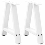 vidaXL Pieds de table basse en forme de A  2 pièces  blanc  38 x (42-43) cm  acier