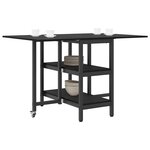 vidaXL Table à dîner 122 x 80 x 76 5 cm Bois d'ingénierie Chêne noir