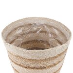 vidaXL Paniers à plantes en herbe de mer 3 Pièces Naturel  Blanc et Beige