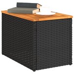 vidaXL Tables d'appoint jardin 2Pièces noir 55x34x37 cm rotin bois massif