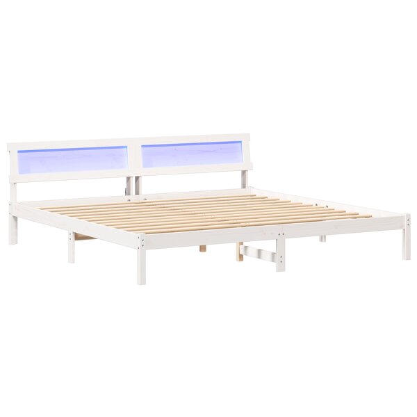 vidaXL Cadre de lit Blanc 180 x 200 cm Bois massif en pin