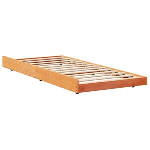 vidaXL Cadre de lit Marron 90 x 200 cm Bois de pin massif