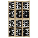 vidaXL Cloison de séparation 3 panneaux marron noir paulownia massif