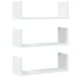 vidaXL Étagères murales 3 Pièces blanc 58x18x18 cm bois d'ingénierie