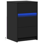 vidaXL Armoire de chevet avec lumières LED noir bois d'ingénierie
