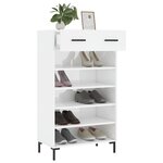vidaXL Armoire à chaussure Blanc brillant 60x35x105 cm Bois ingénierie