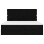 VidaXL Cadre de lit ottoman avec matelas noir 180x200cm velours