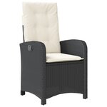vidaXL Ensemble de jardin 7 pièces avec coussins en rotin noir