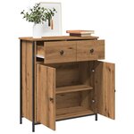 vidaXL Buffet chêne artisanal 70x30x80 cm bois d'ingénierie