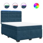 vidaXL Sommier à lattes de lit et matelas bleu 140x190 cm velours