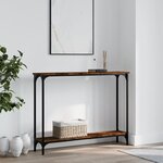 vidaXL Table console chêne fumé 100x22 5x75 cm bois d'ingénierie