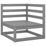 vidaXL Canapé 2 places de jardin avec coussins Gris Bois de pin massif