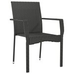 Chaises de jardin 2 pièces avec coussins résine tressée noir 02_0013332