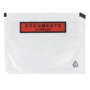 Lot de 5 pochettes d'expédition autocollantes A5 transparentes