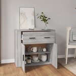 vidaXL Buffet Sonoma gris 80x33x70 cm Bois d'ingénierie