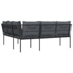 vidaXL Canapé de jardin avec coussins forme de L noir acier textilène