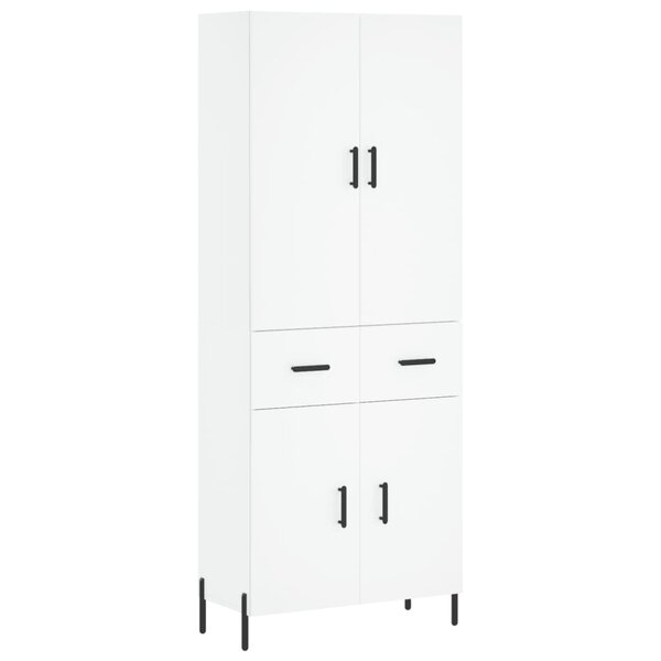 vidaXL Buffet haut Blanc 69 5x34x180 cm Bois d'ingénierie