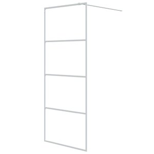 vidaXL Paroi de douche Blanc 80x195 cm Verre ESG transparent
