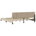 vidaXL Cadre de lit sans matelas crème 200x200 cm tissu