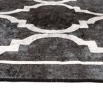 vidaXL Tapis lavable noir et blanc 80x300 cm antidérapant