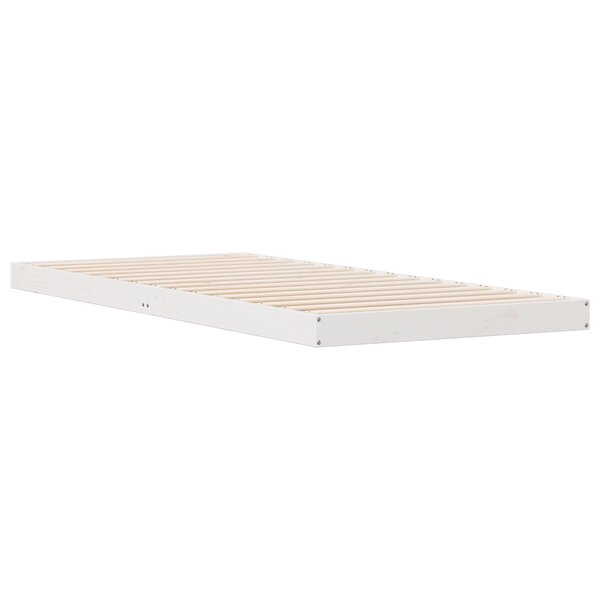 Cadre de lit vidaXL Blanc 100x210 cm en Bois de Pin