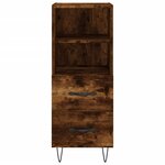 vidaXL Buffet haut Chêne fumé 34 5x34x180 cm Bois d'ingénierie