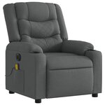 vidaXL Fauteuil inclinable de massage électrique gris foncé tissu