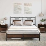 vidaXL Cadre de lit sans matelas chêne marron 140x190 cm