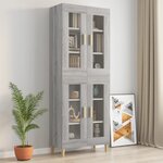 vidaXL Armoire murale suspendue Sonoma gris 69 5x34x90 cm