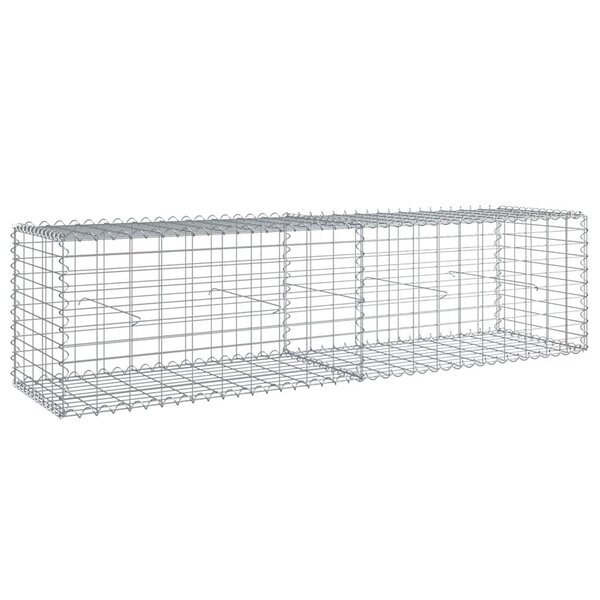vidaXL Panier gabion avec couvercle 200x50x50 cm fer galvanisé