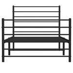 vidaXL Cadre de lit métal sans matelas avec pied de lit noir 80x200 cm