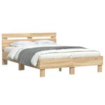 vidaXL Cadre de lit avec LED sans matelas chêne sonoma 120x200 cm