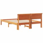vidaXL Cadre de lit avec tête de lit Brun cire 120 x 200 cm Pin massif