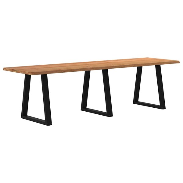 vidaXL Table à manger avec bord naturel 280x80x74 cm bois massif chêne