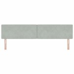 vidaXL Tête de lit LED avec des boutons en cristal capitonnés gris clair de 100 cm en velours.