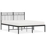 vidaXL Cadre de lit métal sans matelas avec tête de lit noir 140x190cm
