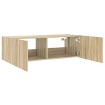 vidaXL Meuble TV mural avec lumières LED chêne sonoma 100x35x31 cm
