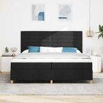 vidaXL Lit à ressorts avec matelas Noir 200 x 200 cm tissu