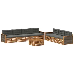 vidaXL Ensemble de canapés d'extérieur 8 pc Naturel et Anthracite