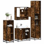 vidaXL Ensemble meubles salle de bain 4 Pièces chêne fumé bois ingénierie