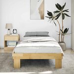 vidaXL Cadre de lit sans matelas 80x200 cm bois massif de chêne